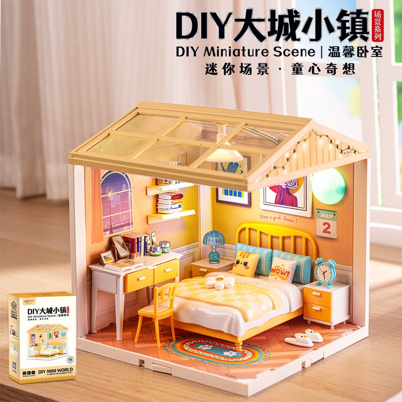 Children'S Big Town Diy Cabin Model Light Building Blocks Scene Stereo Puzzle Children'S Educational Toys Gift - Image 1